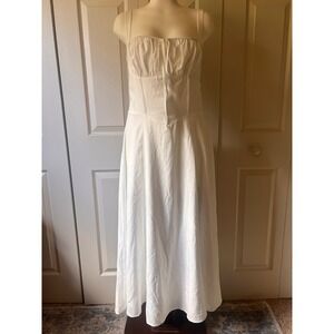 Milkmaid Midi Dress Lace Up Corset Cottagecore Fairy Y2K Whimsigoth Babydoll